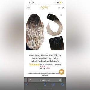 Ugeat Hair extensions ombré